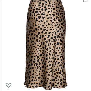 Leopard midi satin skirt. Size M will fit a small